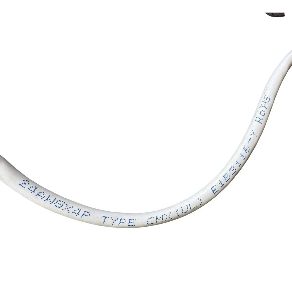 White Ethernet Network Cable Cat5e 24AWG 4P UTP RJ45 Patch Cord 50ft High Speed